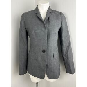 Women’s J.Crew Super 120s Wool Charcoal Gray Blazer Career Size 4